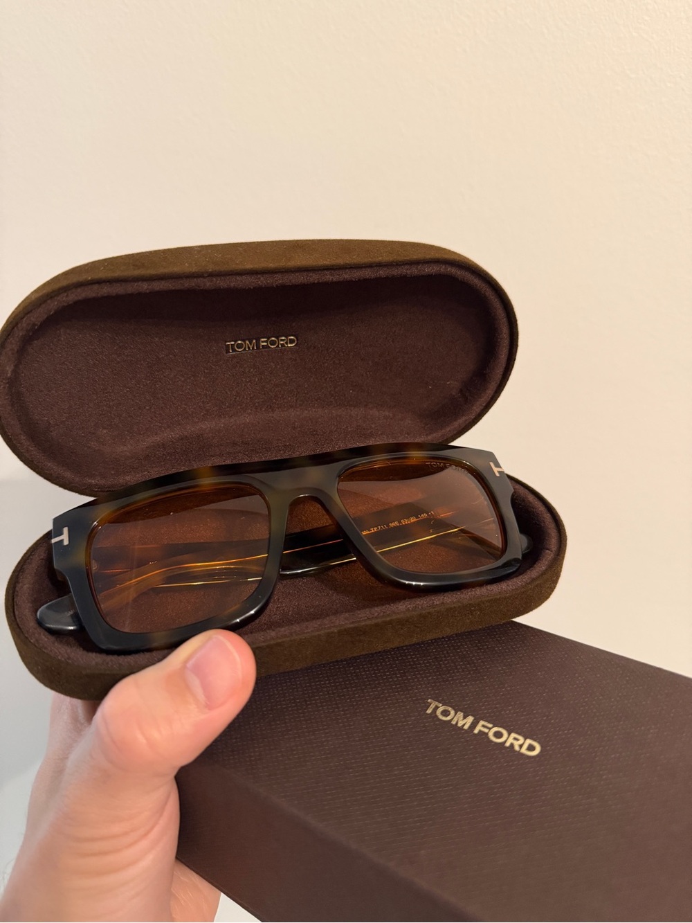 Tom Ford Square Tortoiseshell Sunglasses - Brown Lenses